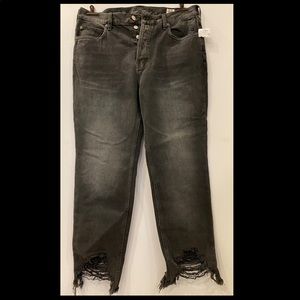 Free people destroyed crop denim jeans